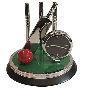 Saugat Traders New Year Gift - Cricket Showpiece Clock for Office & Home Birthday Gift for Men & Boys