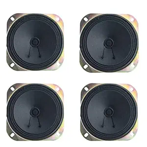 Electronil 4PCS Combo of 4 Inches 8 ohms 35 Watts Flat Curve Center Channel Speaker for Home Theatre Boards