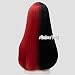 Black Mixed Red 65cm Long Straight Women Synthetic Anime Lolita Cosplay Wig+Cap
