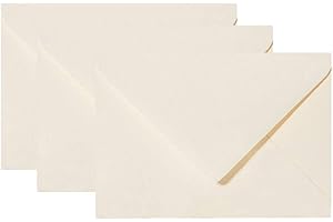 ‎PAPER24 Paper24 25 Umschläge B6 feuchtklebend 120 g/qm, Briefumschläge 12,5 x 17,5 cm für Hochzeit, Geburtstag, zum Basteln in der Farbe Zartcreme Chamois