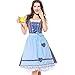 Produktbild VECDY Damen Kleid, Herbst Frauen Bandage Schürze Bayerische Oktoberfest Kostüme Barmaid Dirndl Dress Carnival Maid Set Vierteiliges Set Elegantes Kleid(Blau,36)