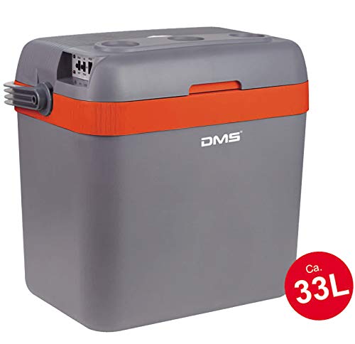 DMS® Kühlbox Kühltasche Gefriertasche 33L Getränkebox Wärmebox 12-24V LKW und PKW Zum Kühlen und Warmhalten Geeignet (Grau-Orange) - 3
