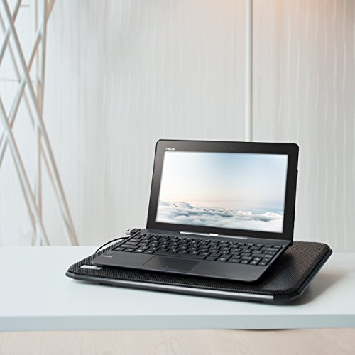 kwmobile Laptop Kühler Notebook Kühlmatte – bis 15,6 Zoll mit Ständer 2 x Lüftern Cooler Unterlage USB Port LED Beleuchtung Kühlungs-Pad – Schwarz - 6