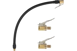 YDHfdc Reifenfüllschlauch 30cm Ventilverlängerung Set Reifenfüller Schlauch mit 2 Stück Autoventil Adapter Autoventil Hebelstecker für Auto Fahrrad Motorrad