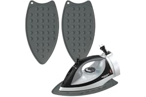 GOCUODE Support pour Fer à Repasser,Repose Fer en Silicone,Tapis de Repos de Repassage avec Trou de Suspension,pour L'isolation Contre Les Brûlures (Gris)
