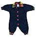 TRP201 CozyBear Navy & Tartan Fleece Romper Suit - age 6 to 12 months