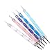 SODIAL(R) Set of 5 Multi Coloured Swirl Double Ended Nail Art Dotting/Marbleizing tools Color Choose
