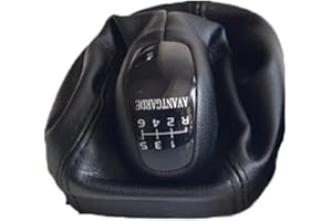 KAKULKOMEN Pomo manual de palanca de cambios de 6 velocidades con funda de cuero para Mercedes-Benz Clase C W203 S203 (AVANTGARDE)
