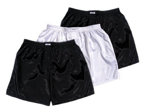 (L) Black White Black Boxer Shorts Underwear Men Sleepwear Satin by Bestellmich