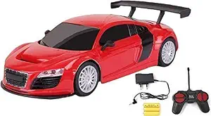 Partish Chargeable Racing Remote Control Car Kids Sports High Speed Toy Vehicle Motor RC Cars Birthday Gifts for Age 3 4 5 6 7 8 9 10 Years Boys Girl (RED with Wing)