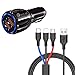 Produktbild ZDZHU Dual USB Auto Ladegerät Schnellladung 3.0 + 3 Ft 3 In 1 Kabel für iPhone X 8 7 Plus 6S 6 SE 5 / Samsung Galaxy S9 S7 Edge/iPad Pro Air 2 Mini/LG/Nexus/HTC Google Pixel und mehr