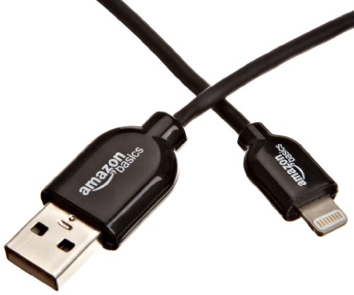 AmazonBasics Ladekabel Lightning auf USB, 1,8m, zertifiziert von Apple, Schwarz