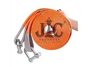 JIC PRODUCTS  Long Heavy Duty Strap Belt with 2 Heavy D Clamps for Vehicle Towing