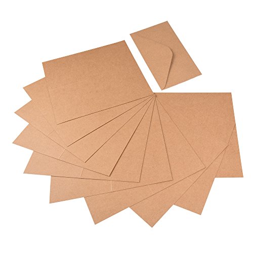 60 tlg. Set Kraftpapier Klappkarten und Briefumschläge aus Naturkarton für Gruß- und Glückwunschkarten, Einladungskarten, Weihnachtskarten zum kreativen Selbstgestalten - 4