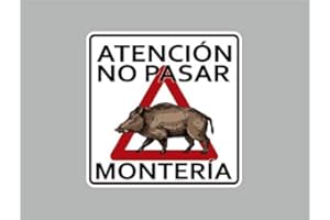 Oedim Pack 2 Señales de Atencion No Pasar Montería | 40x40cm | Finca Privada, Coto Privado, Caza Activa | Señaletica en Material Aluminio Blanco Resistente de 3mm | Duradera y Económica