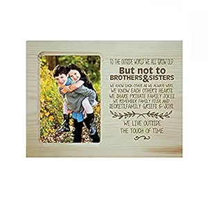 Yaya Cafe Birthday Gifts for Brother Sister, Sibling Brother and Sister Engraved Wooden Photo Frame for Table