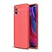 Produktbild Xiaomi Mi 8 Mi8 Discovery Explorer Edition Hülle, [Leder Textures Design] Weiches Silikon TPU Case, [Anti-Fingerabdruck] Anti-Rutsch Leichtgewicht Cover[mit Panzerglas Schutzfolie] - Rot