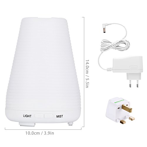 Incutex Ultraschall Luftbefeuchter Raumbefeuchter Aroma diffuser mit LED Licht und Nebel - 3
