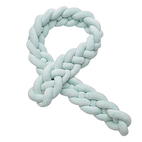 Preisvergleich Produktbild Bettumrandung Babybett Baby Weben Bettumrandung Geflochtene Stoßfänger Kantenschutz Kopfschutz Dekoration für Krippe Kinderbett 16cm Breit (1,5m, Grün)