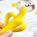 HuntGold 1X Infant/Toddler Baby Soft Banana Training Toothbrush Toddler With Handles(yellow 1 Pcs)