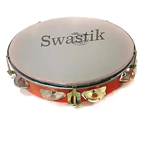 Swastik Super Band Iron Tambourine/Khanjira Hand Percussion Instrument (Size: 8