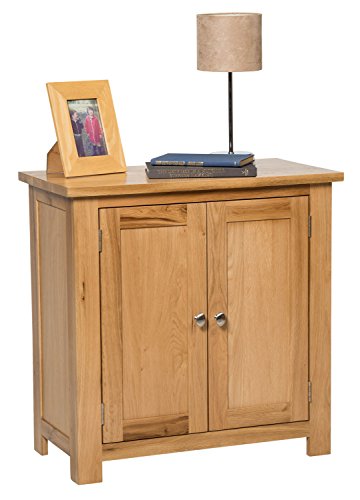 Waverly Oak Small Storage Cabinet in Light Oak Finish | Solid Wooden Filing Unit Shoe Organiser Bathroom Cupboard