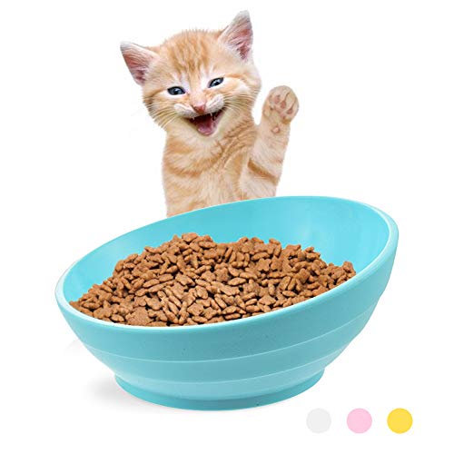 Urijk Slanted Dog Bowl Cat Food Bowl, Tilt Pet Dog Feeder Cat Water Bowl with No Spill Wide Mouth Anti-skid Dog Food Cat Bowl, Cat Dish Dog Bowl Pet Sterile Tableware Pet Feeding Watering Supplies