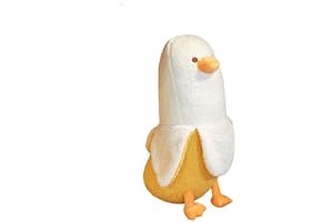OUKEYI Söt Bananenand-Plyschdjur, Bananen-Stoffdjur, And, Plyschkudde, lång Bananenand, lustig kramkudde, sömnkudde, mjukt present för pojkar, flickor, jul