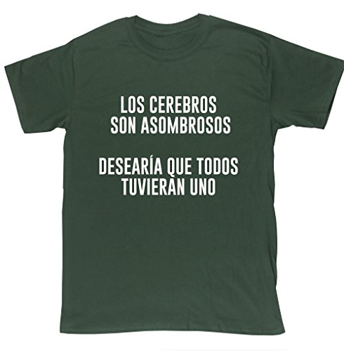 Camiseta verde unisex LOS CEREBROS SON ASOMBROSOS