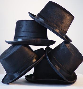 Victorian-Gothic-Regency-Steampunk-Dance Show BLACK TOP HAT Fancy dress accessory