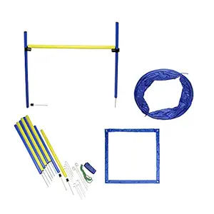 MiMu | Dog Agility Equipment Set, Dog Obstacle Course Equipment with Dog Agility Tunnel, Weave Poles, Dog Agility Jump