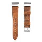 Armband Für Fitbit Charge 3, LolStore Leder Ersatz Band Smartwatch Sport Bänder Uhrenarmband Ersetzerband Armbanduhr Replacement Straps mit Magnetverschluss für Fitbit Charge 3 (Vintage Braun, L)