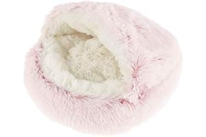 BoruisX - Cómoda cama para mascotas con pelo de felpa y funda extraíble, cómoda cama para gatos, cama de felpa para perros (rosa, 50 x 50 cm)