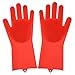 Produktbild JLKPBX GummihandschuheKüche Silikonreinigungshandschuhe Magic Silikon-Scheibe Waschhandschuhe Haushalt Silikon-waschmaschinen 11.5x32.5cm rot