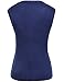 Camii Mia Women's Knit V Neck Sleeveless Sweater Vest Tank Top (Medium, Navy)