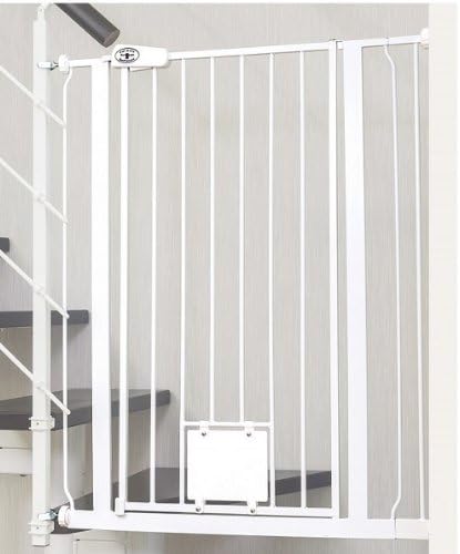 Impag® Excessive Height 75 – 149 cm to 105 cm Gate for Stairs Stairs with balustrade Unilateral Snap 2 Y-Adaptor Cable Fixing without Drilling Nala