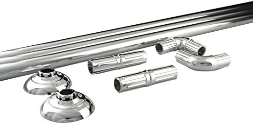 ColourBox 4 Way Shower Rail 80cm x 80cm x 80cm-Chrome, Metal, 89.5x16x3 cm