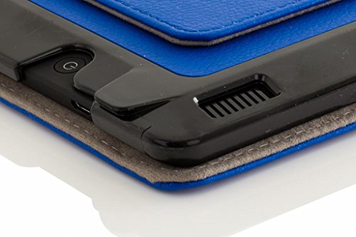 Forefront Cases® Neue Leder Drehbar Hülle / Tasche / Case / Cover für Amazon Fire HD 6 Tablet (Oktober 2014) – Rundum-Geräteschutz und intelligente Auto-Sleep-Wake-Funktion mit 3-JAHRES-GARANTIE VON Forefront CASES – inkl. Eingabestift und Displayschutz - 6