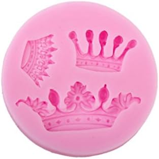 Parkinoon Lovely Shape Crown Pattern Silicone Clay Chocolate Fondant Cake Decorating Mould Pink