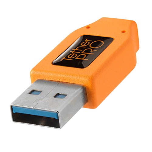 Tether Tools TetherPro SuperSpeed 4,6 Meter USB-Datenkabel (Anschlusskabel, Übertragungskabel) für USB 3.0 Typ A an USB 3.0 Micro-B (gerader Stecker/orange) – z.B. zum Anschließen einer Kamera an ein Notebook - 2