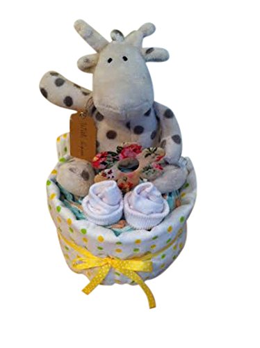 Bright Safari Giraffe Nappy Cake Baby Gift