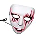 Price comparison product image Face Mask, ClodeEU Halloween Sound Reactive Full Face LED Light Up Mask Dance Rave EDM Plur Party (Pink)