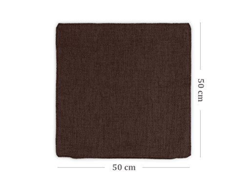 Kissenhülle in Struktur-Optik – erhältlich in 23 modernen Farben und 3 verschiedenen Größen, 50 x 50 cm, schokobraun - 6