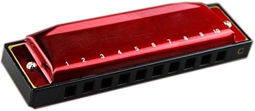 10 Holes C Tune Harmonica Metal Polyphony Adult Fashion Entry Level Folklore Harmonica,A-105*28*20MM