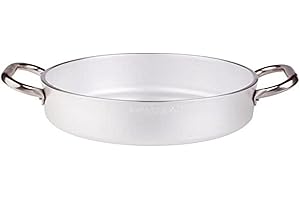 Pentole Agnelli Alluminio Professionale da 3 mm. Casseruola con 2 Manici, 17,6 Litri, Argento, 40 cm