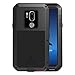 Produktbild Simicoo LG G7 ThinQ Hülle Hybrid Aluminium Metall Stoßfest Schutz Bumper Militär Starkes Silikon Schraube Gorilla Glas staubdicht stoßen Heavy Duty Gehäuse Handyhülle für LG G7 ThinQ Black