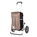 Produktbild XXL Royal Einkaufstrolley | extra große Reifen | abnehmbare Einkaufstasche als Rucksack verwendbar, wasserdicht | braun