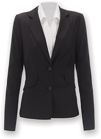 Alexandra Icona STC-NF10BK-16T Women's Short Jacket, 77% Polyester/21% Viscose/2% Elastane, Plain, Tall, Size: 16, Black