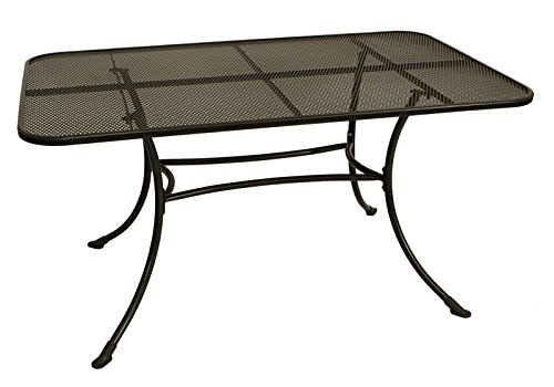 DEGAMO Streckmetall-Tisch RIVO 90x160cm mit stabilem Rundrohrgestell, eisengrau