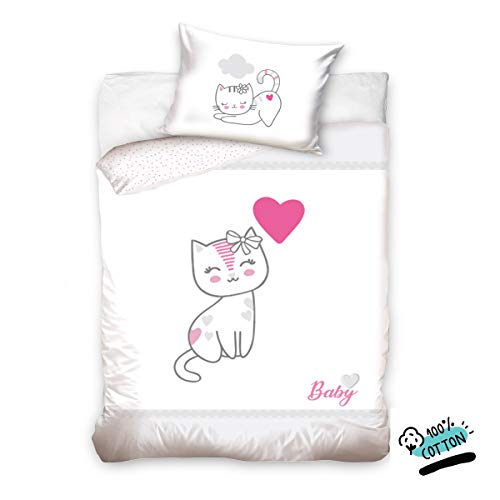 DHestia - Juego de Funda Nórdica 100% Algodón Natural para Cuna de Bebé. Apto Cunas de 60x120 o 70x140 - BABY191006B